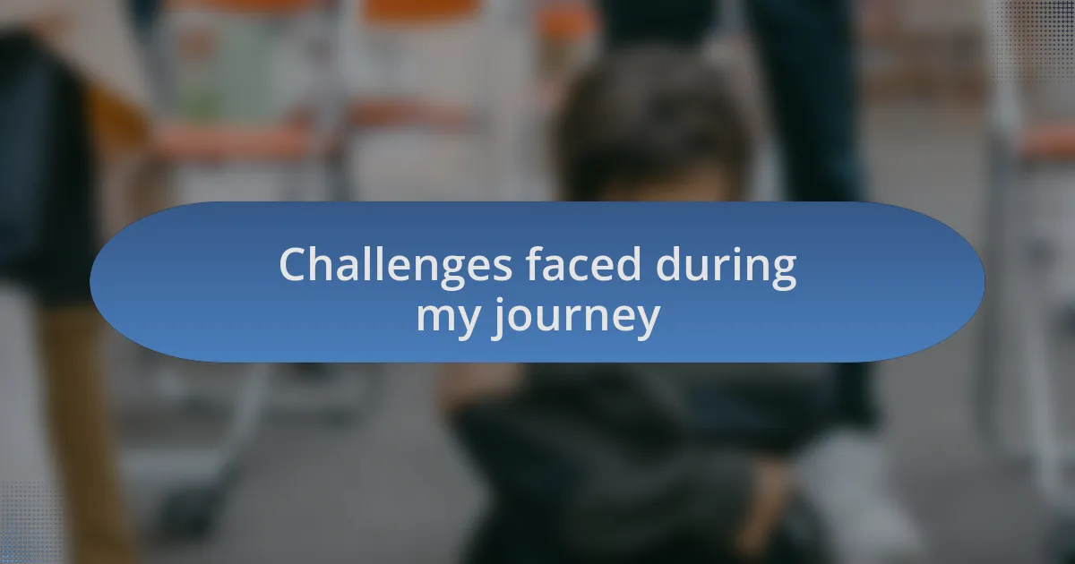 Challenges faced during my journey
