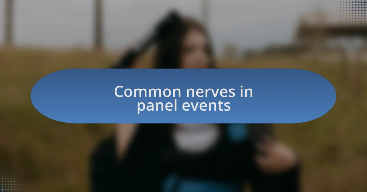 Common nerves in panel events