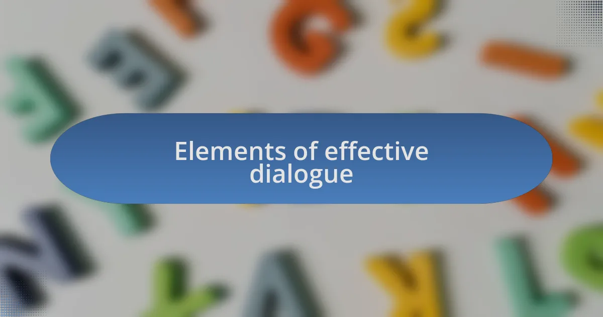 Elements of effective dialogue