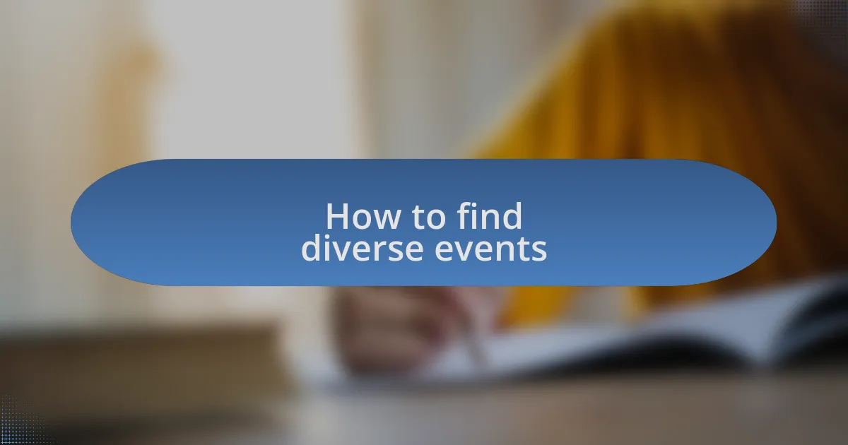 How to find diverse events