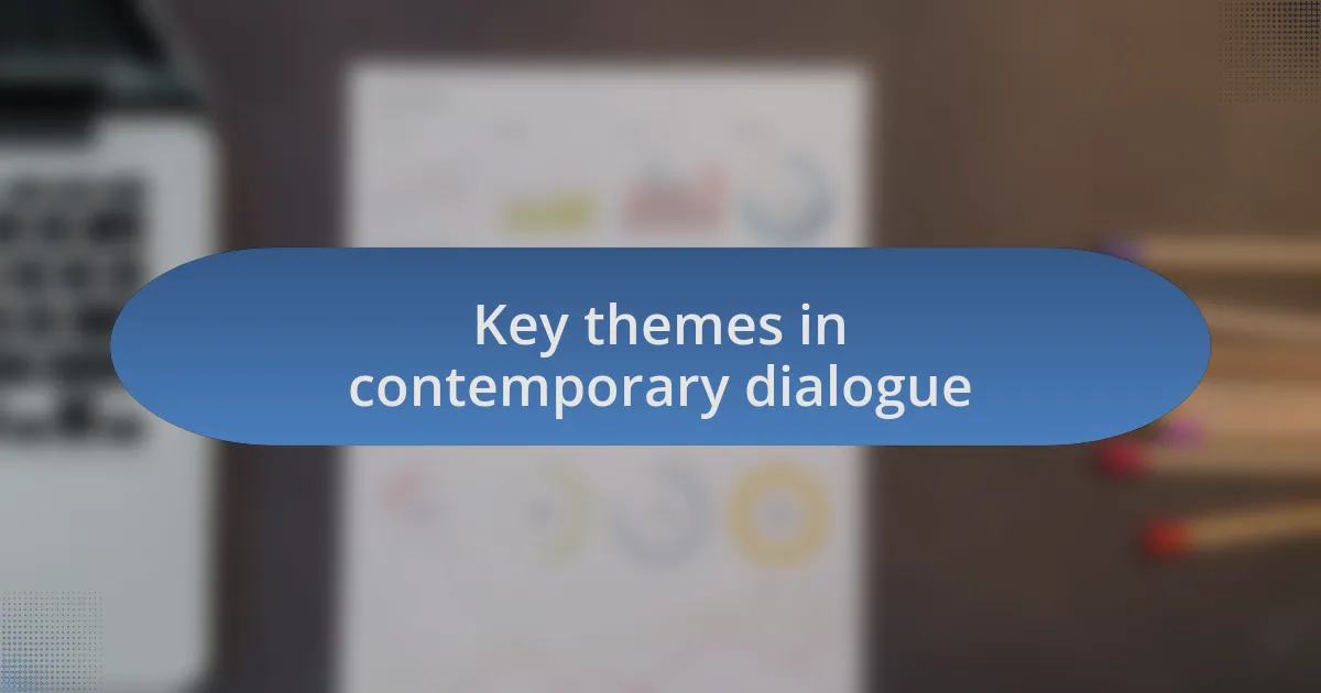 Key themes in contemporary dialogue