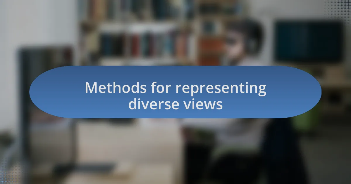 Methods for representing diverse views
