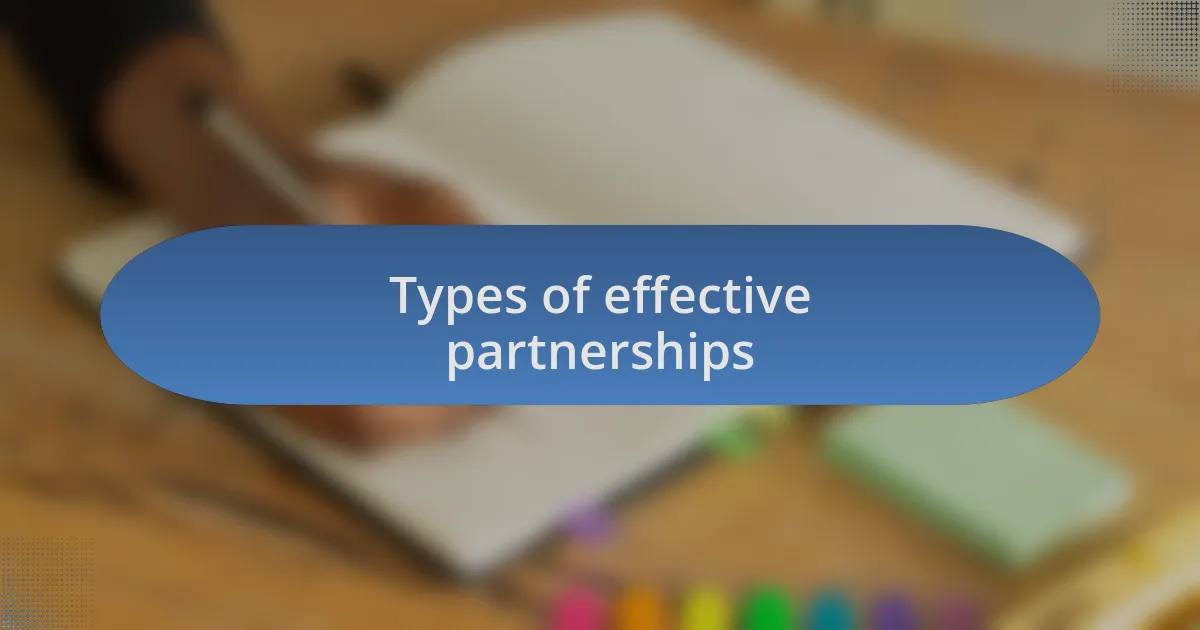 Types of effective partnerships
