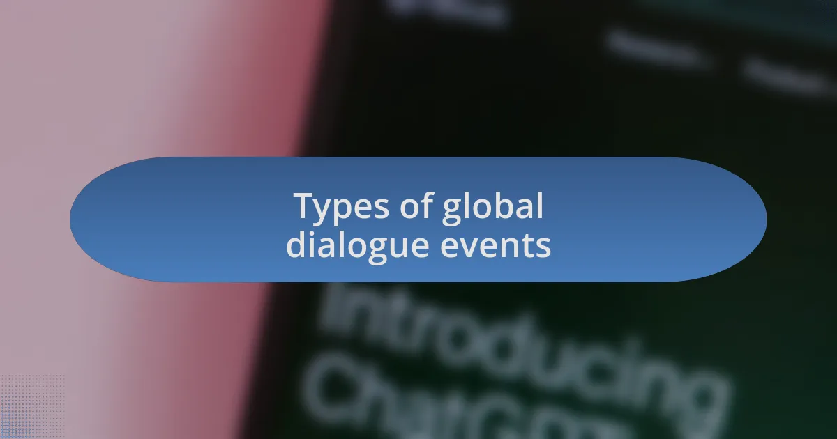 Types of global dialogue events