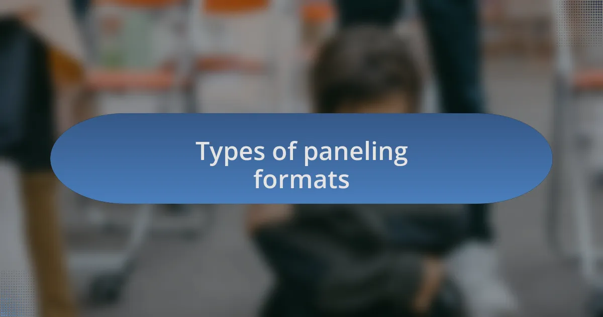 Types of paneling formats
