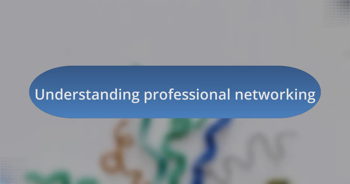 Understanding professional networking